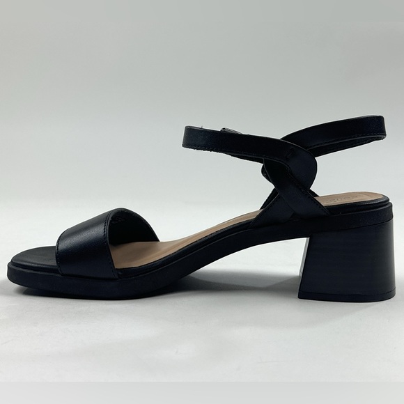 🔴SOLD🔴Clarks Jaylan Ray Black Leather Womens Block Heel Sandals 26181658 - Picture 3 of 9